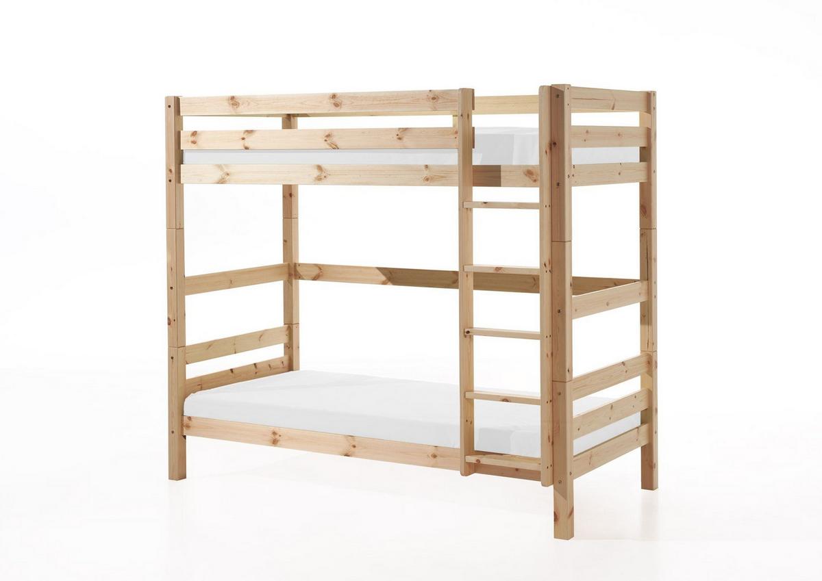ETAGENBETT Karolina 210x182x105 aus Massivholz in natur - Kieferfarben, Holz (90/200cm) - 58aufmkessel