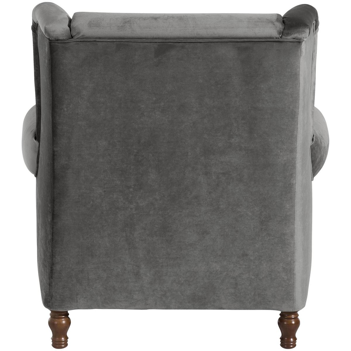SESSEL XXL inkl. Kissen Karley Samtvelours grau - Grau, Kunststoff (103/103/149cm) - 58aufmkessel