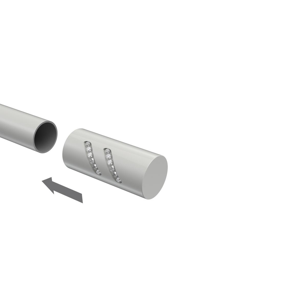 ENDSTÜCKE FÜR GARDINENSTANGEN 20 mm Ø, Zoena Weiß, Packung 2 Stück - Weiß, Metall (5.5/2.5/2.5cm) - INTERDECO