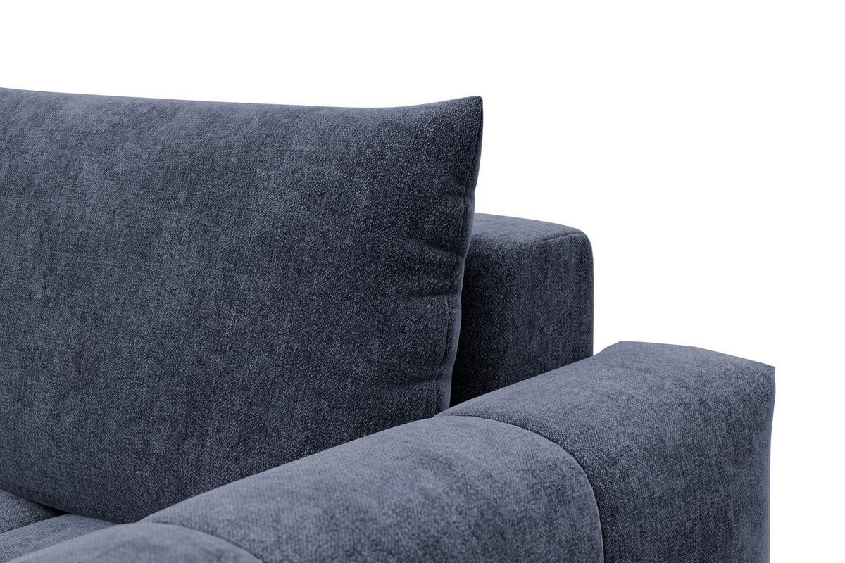 ECKSOFA VERONA 4-Sitzer links, Marineblau - Blau/Schwarz, Holz/Textil (266/173cm) - Courtois Laville