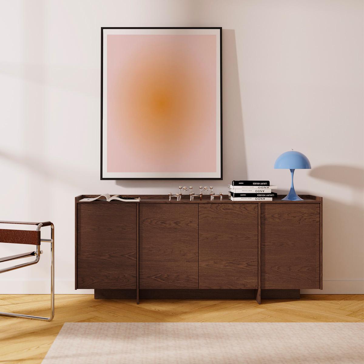 SIDEBOARD Japandi Dunkles Holz - Braun, Holzwerkstoff (200.1/89.6/38cm) - Petits-meubles