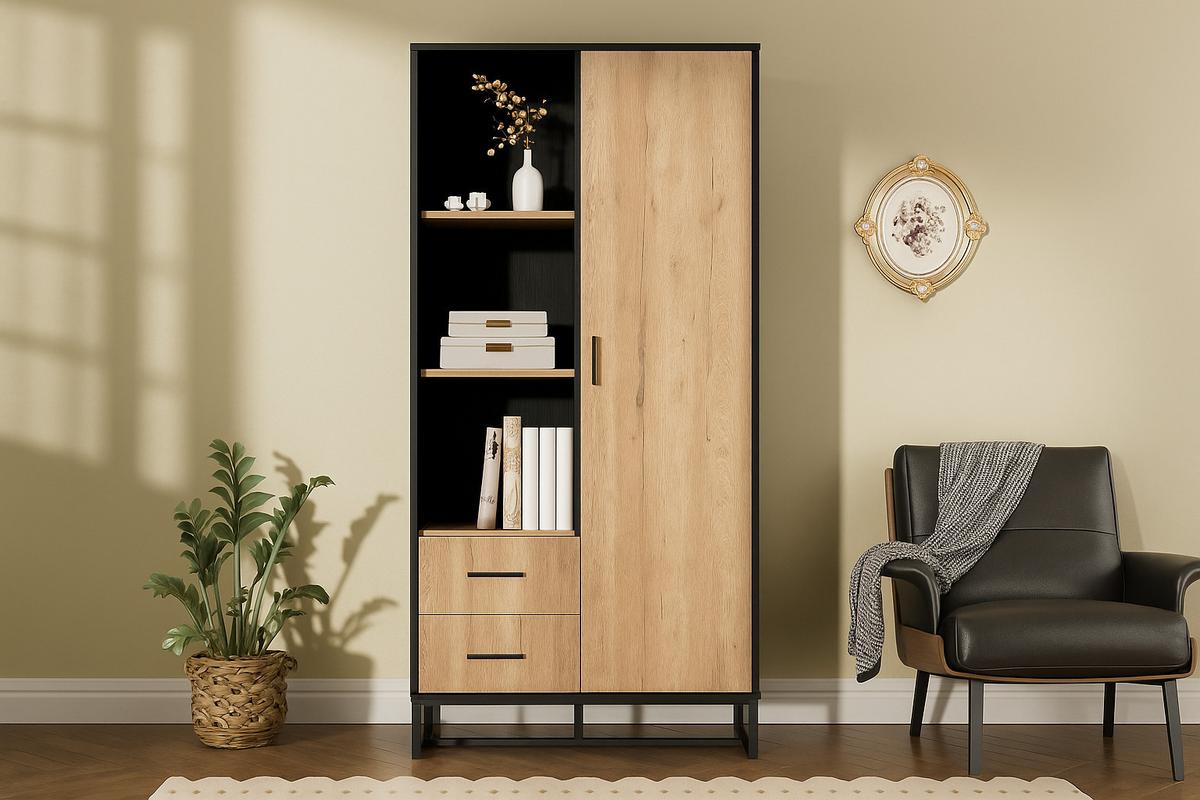 HIGHBOARD Holzoberfläche mit offenen Regalen, geräumiger Stauraum - Weiß, Holzwerkstoff (80/180/40cm) - Urban Meuble