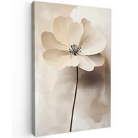 LEINWANDBILD Blume - Beige - Farbe - Schatten Deko Groß 90x140 cm - Creme, Textil (90/140cm) - MuchoWow