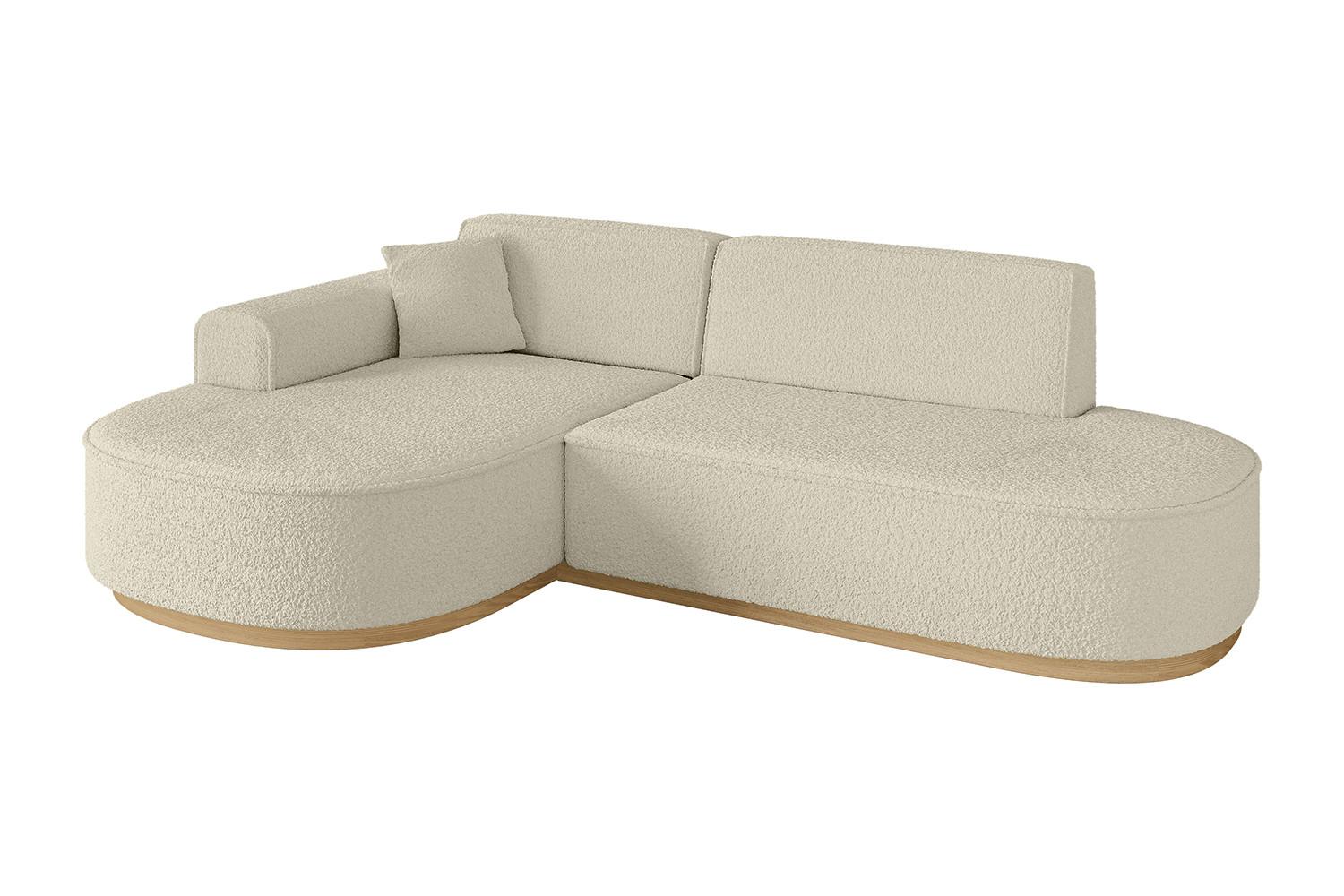 ECKSOFA Ottomane Links MARI-L1-v2 - 243x171x83 cm Beige Bouclé - Beige, Holzwerkstoff/Textil (243/171cm) - ALTDECOR
