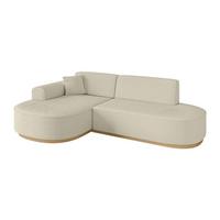 ECKSOFA Ottomane Links MARI-L1-v2 - 243x171x83 cm Beige Bouclé - Beige, Holzwerkstoff/Textil (243/171cm) - ALTDECOR