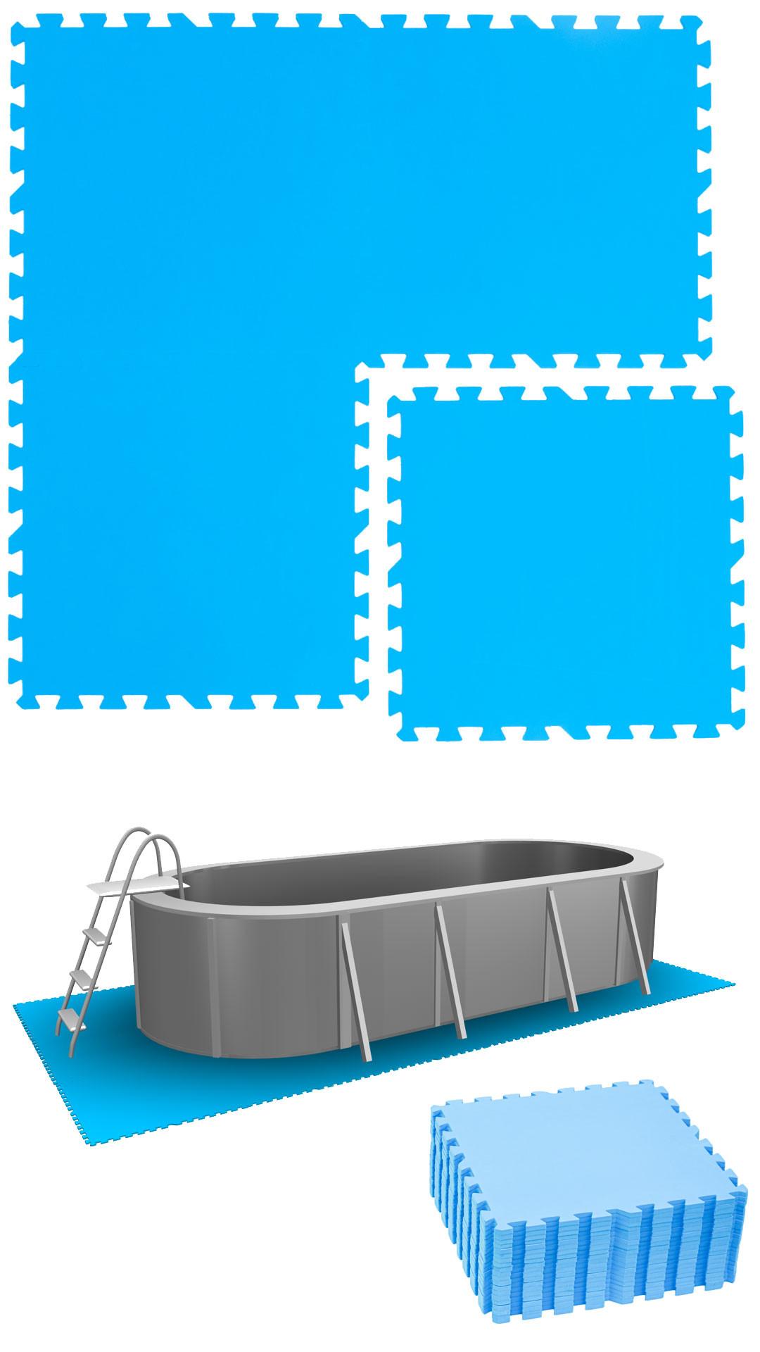 POOLMATTEN 4,7m² 20 EVA Matten 50 cm Blau - Blau, Kunststoff (50/50cm) - eyepower
