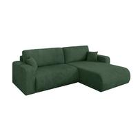 ECKSOFA mit Schlaffunktion Ottomane Rechts BERY-L 276x193x88 Grün Cord - Dunkelgrün/Schwarz, Holzwerkstoff/Kunststoff (276/193cm) - ALTDECOR