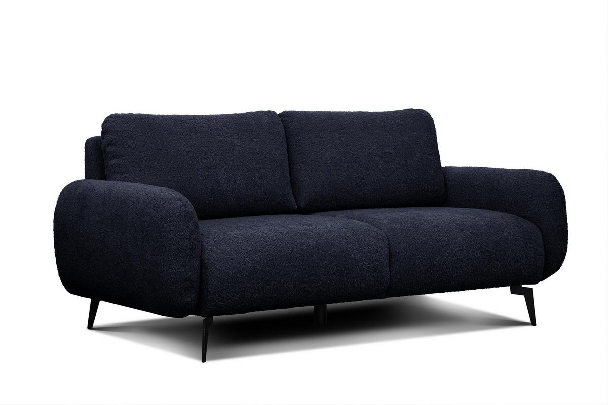 SOFA FEBE 3-Sitzer, marineblau - Schwarz/Dunkelblau, Holz/Textil (190/82/96cm) - Wozimo