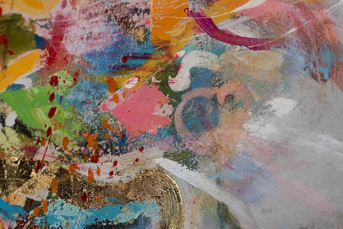 ACRYLBILD HANDGEMALT 80/80 cm - Grau, Holz/Textil (80/80cm) - KUNSTLOFT