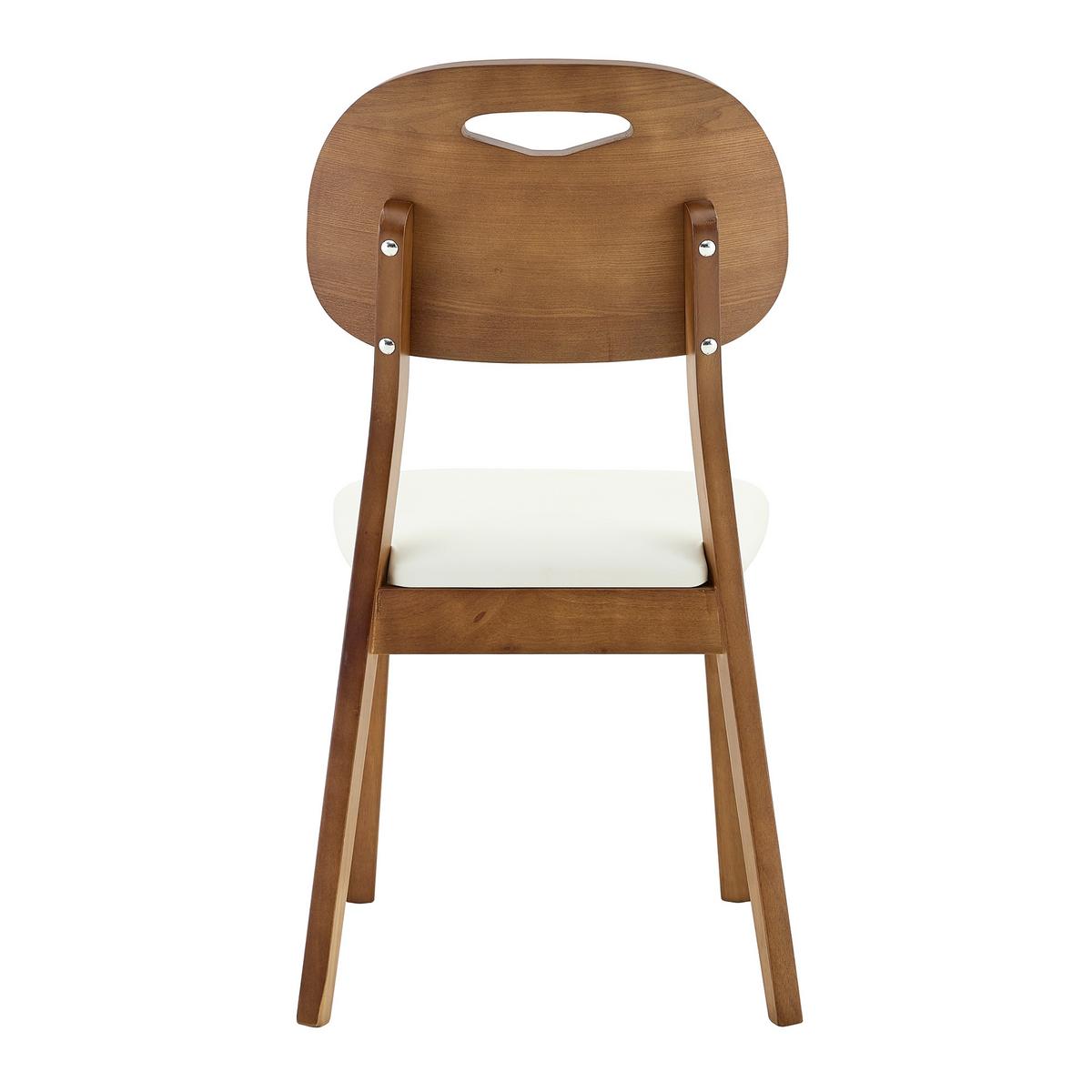 ESSZIMMERSTÜHLE 2er Set Massivholz Weiß Ovales Design mit Tragegriff - Weiß, Leder (50/88/44cm) - Urban Meuble
