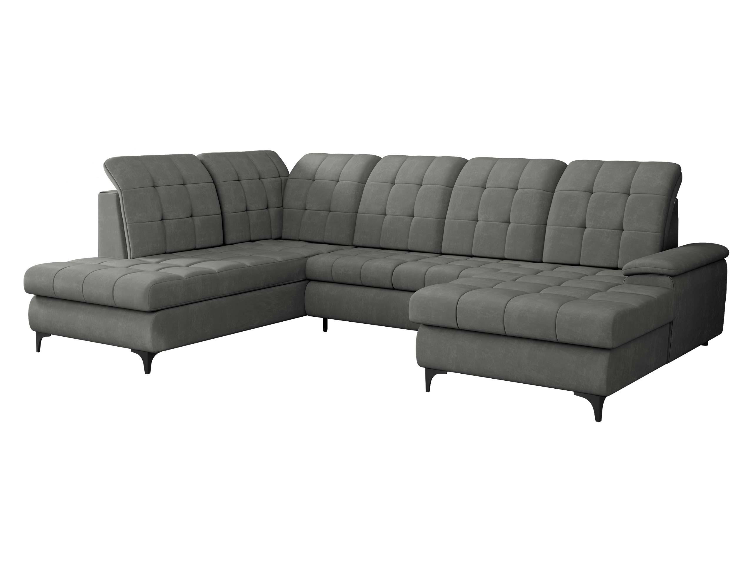 WOHNLANDSCHAFT Enzo, Seite: Rechts - Schwarz/Grau, Holz/Textil (330/105/212cm) - MIRJAN24