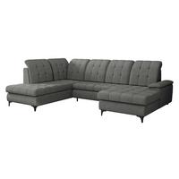 WOHNLANDSCHAFT Enzo, Seite: Rechts - Schwarz/Grau, Holz/Textil (330/105/212cm) - MIRJAN24