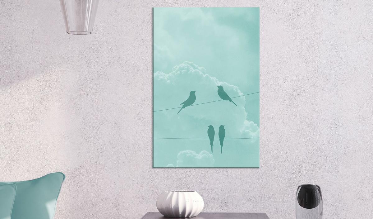KUNSTDRUCK Grün 40/60 cm - Grau/Grün, Textil (40/60cm) - KUNSTLOFT