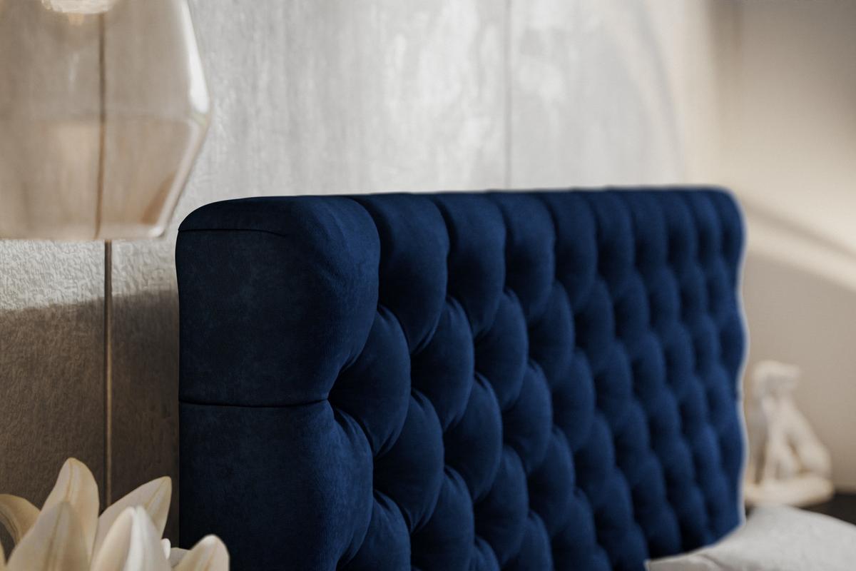 BETT 160x200 - Polsterbett mit Bettkasten und Holzrahmen - Elegant Betten - Glatter Kronos-Stoff - Kollektion Miami, Blau - Blau, Holz/Kunststoff (160/200cm) - Alpi-Möbel
