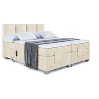 BOXSPRINGBETT elektrisch verstellbar mit 2 Matratzen H4/Taschenfederung ROKS EL 140 x 200 Beige - Beige, Holzwerkstoff (147/200cm) - ALTDECOR