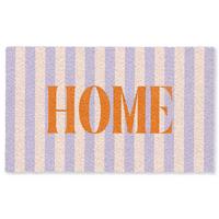 FUSSMATTE Lila – Orange – Streifen – Startseite 150x90 cm - Flieder, Kunststoff (150/0.4cm) - MuchoWow