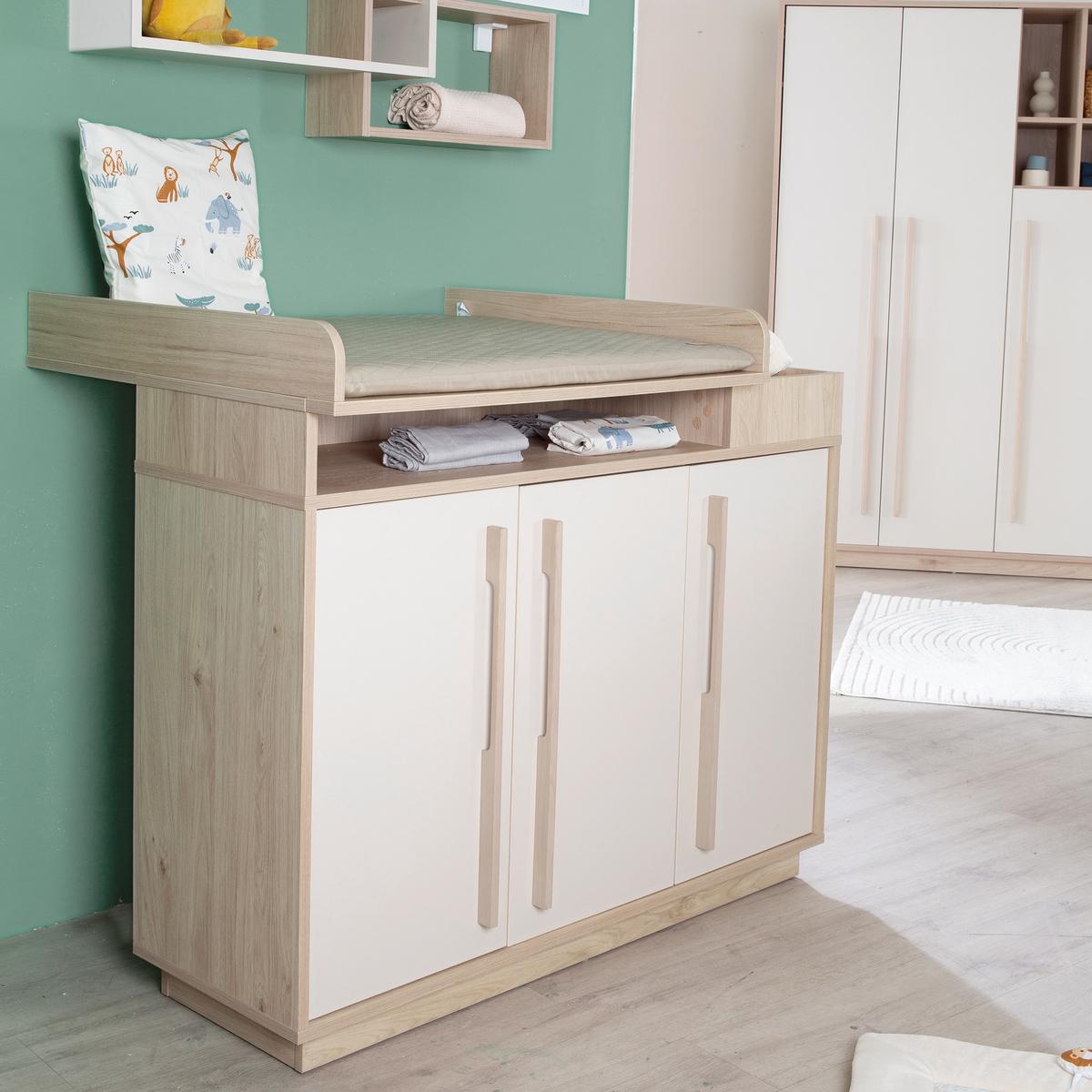WICKELKOMMODE Elva - Creme, Holz (118/103/77cm) - Roba
