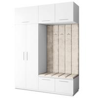 GARDEROBENSCHRANK REMA 180/240/60 cm Modern Weiß - Beige/Weiß, Holzwerkstoff (180/240/60cm) - MASSENO