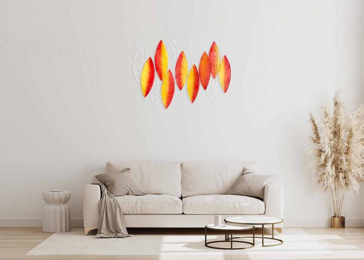 WANDDEKO Orange 117/82 cm - Orange, Metall (7.95/82/8cm) - KUNSTLOFT