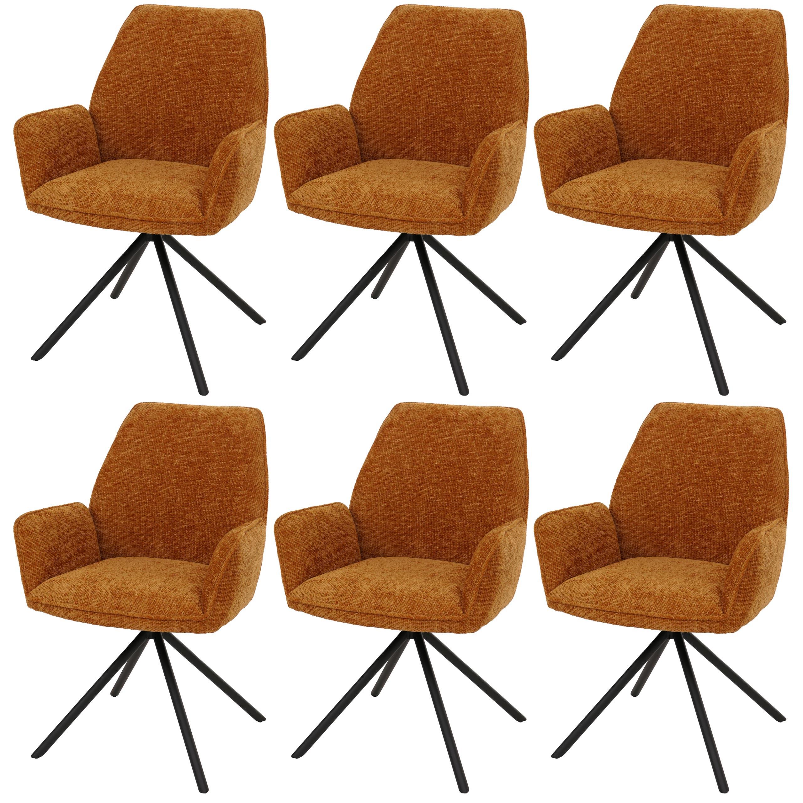 ESSZIMMERSTUHL Gelb, Schwarz 6er-Set - Currygelb/Gelb, Textil (60/86/60cm) - MCW