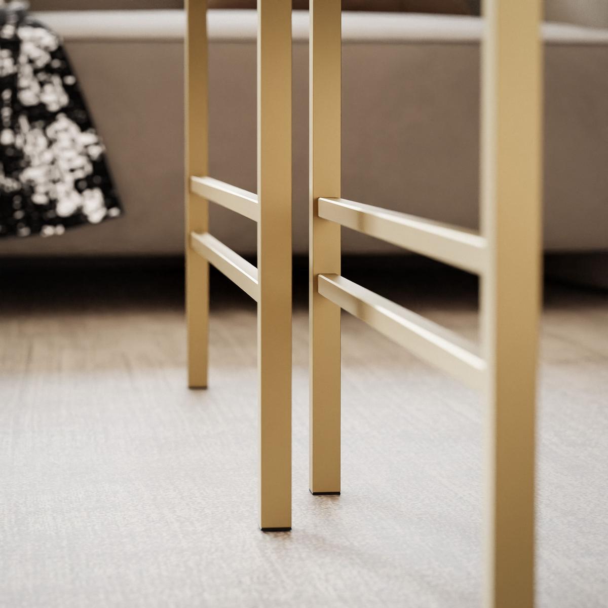 COUCHTISCH Cashmere Matt Gold Rahmen - Beige/Goldfarben, Holzwerkstoff (70/70/46cm) - Idohome