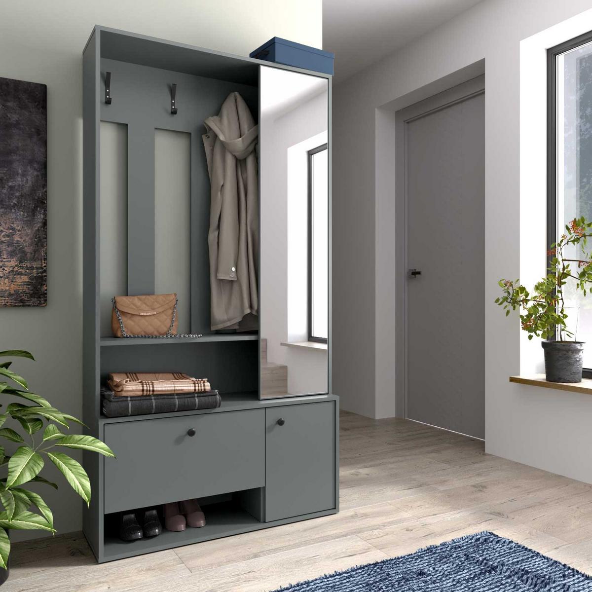 GARDEROBENSCHRANK SETA 100/190/33 Modern Garderobenschrank Hellgrün - Hellgrün, Holzwerkstoff (100/190/33cm) - MASSENO