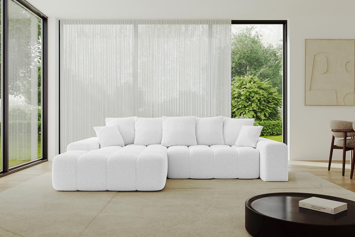 ECKSOFA Ottomane Links ENSI-L - 267x164x69 cm Weiß - Weiß, Holzwerkstoff/Kunststoff (267/164cm) - ALTDECOR