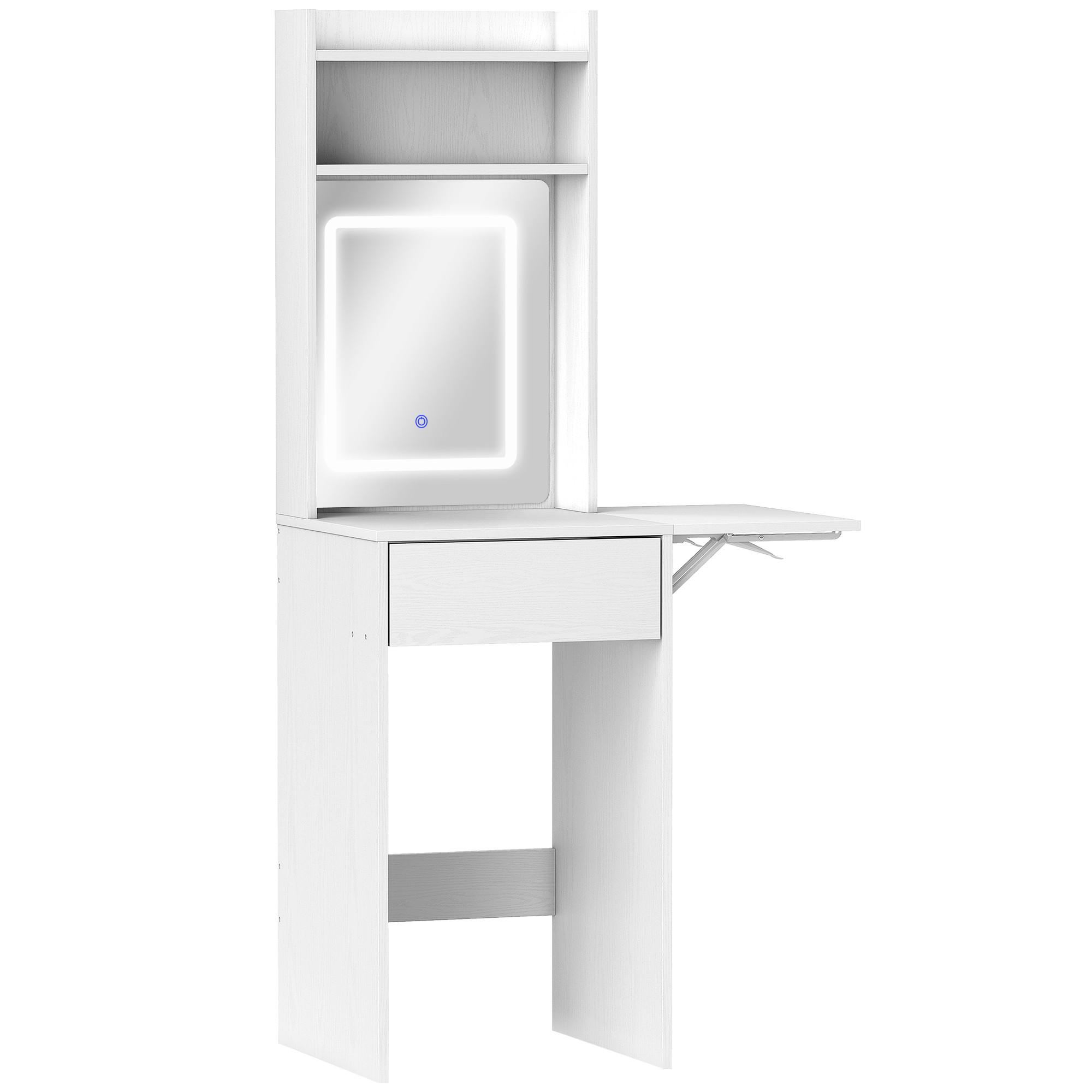 SCHMINKTISCH Spanplatte MDF Weiß - Weiß, Holzwerkstoff (45/152/45cm) - HOMCOM