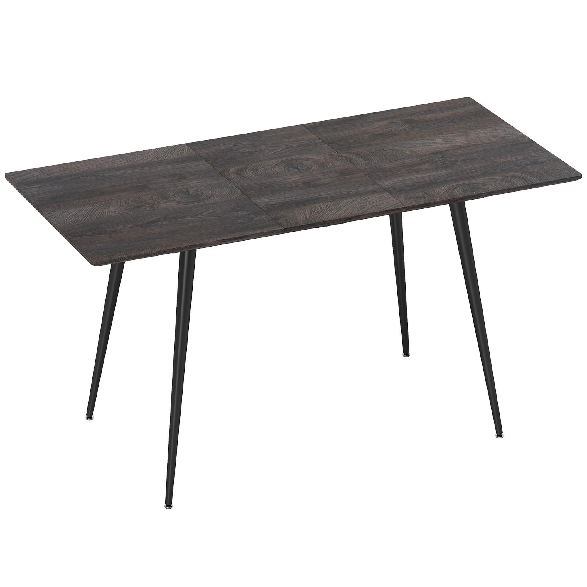 ESSTISCH MDF Stahl Grau - Schwarz/Grau, Holzwerkstoff/Metall (160/75/77cm) - HOMCOM