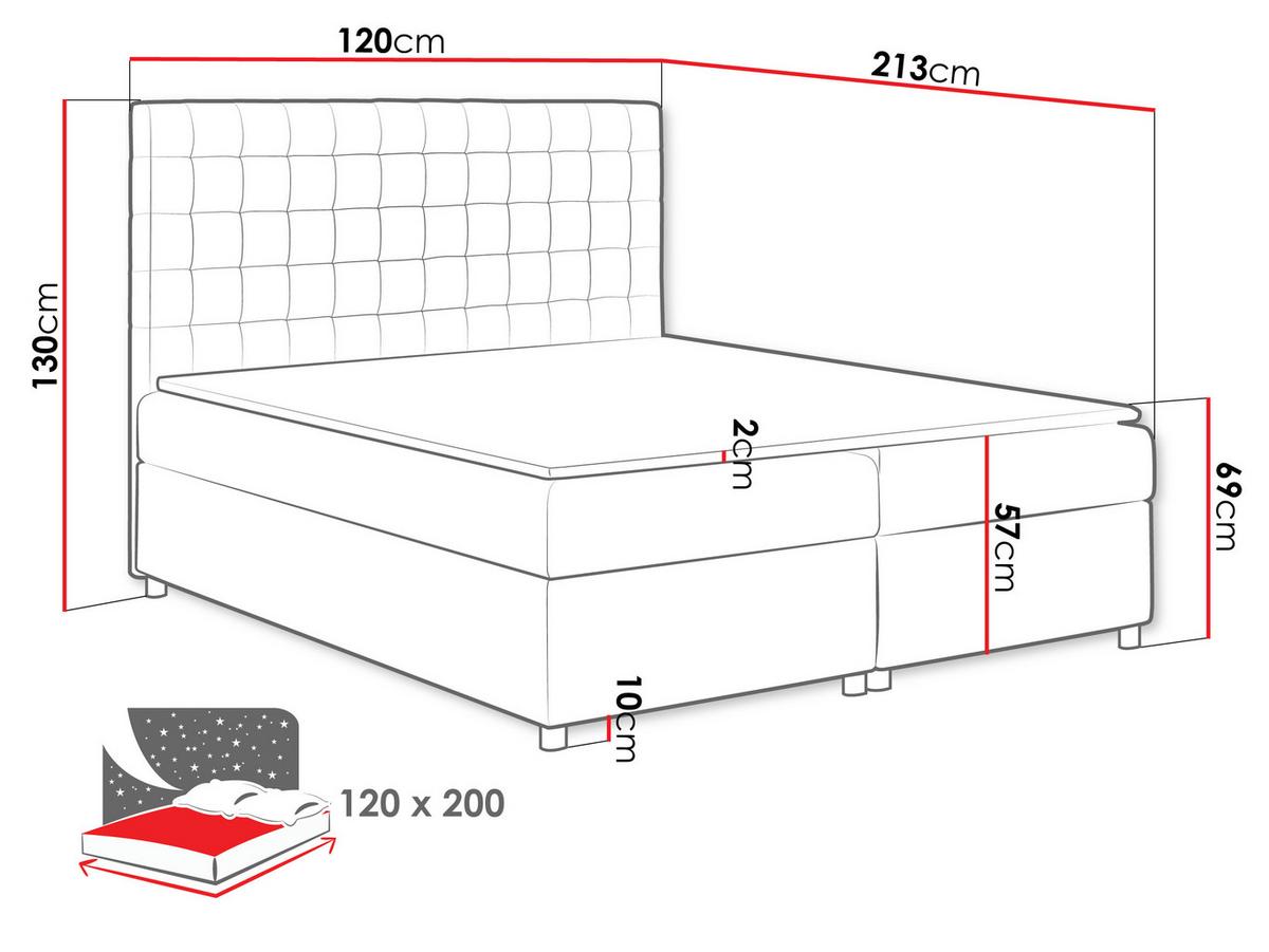 BOXBETT Asti - H3 - Türkis, Holz (120/200cm) - MIRJAN24