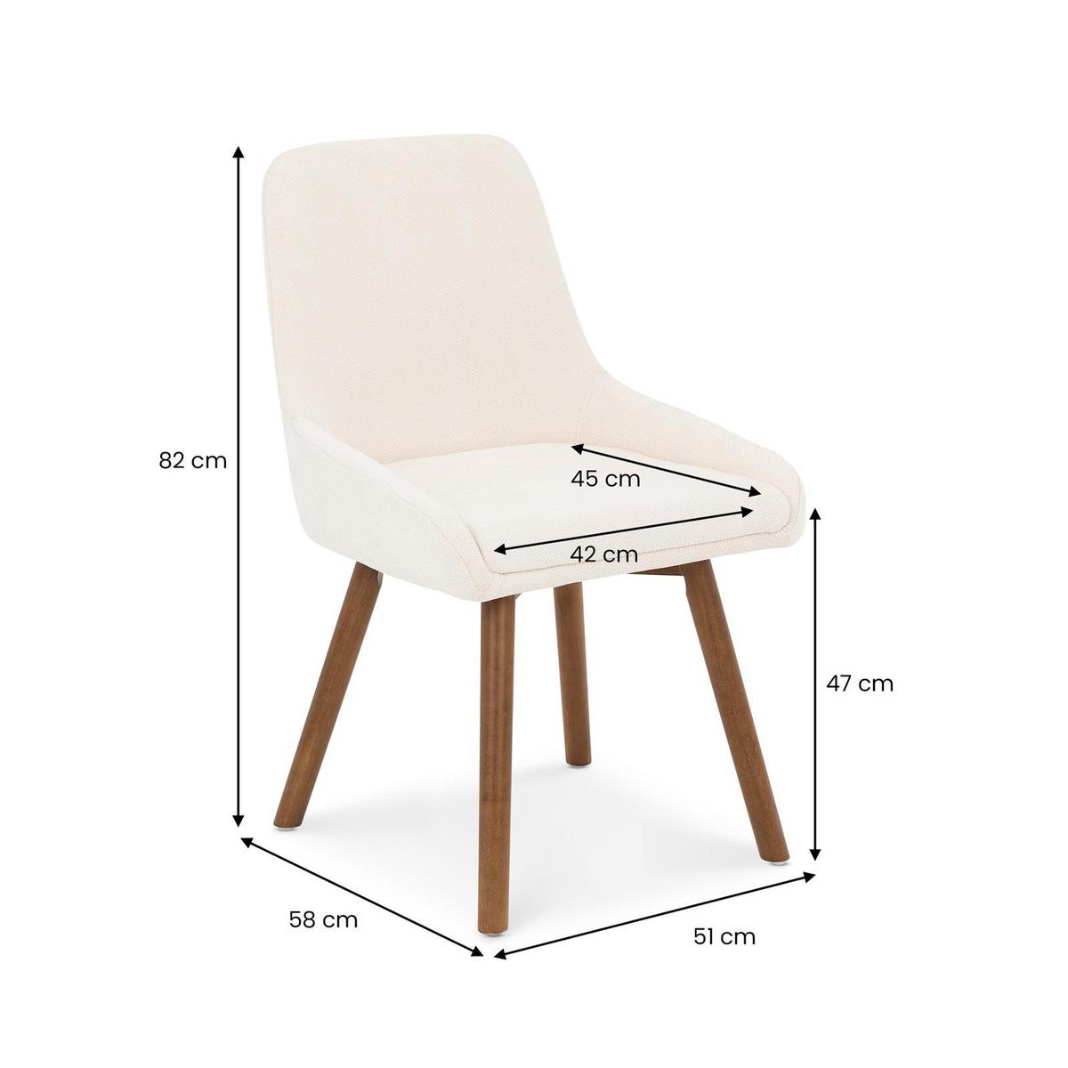 ESSZIMMERSTÜHLE PIPPA 2er-Set cremeweiß - Creme, Textil (82/42/58cm) - IDIMEX