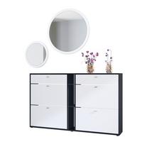 GARDEROBE Florence Weiß matt - Weiß, Holzwerkstoff (155.5/200/28cm) - Vladon