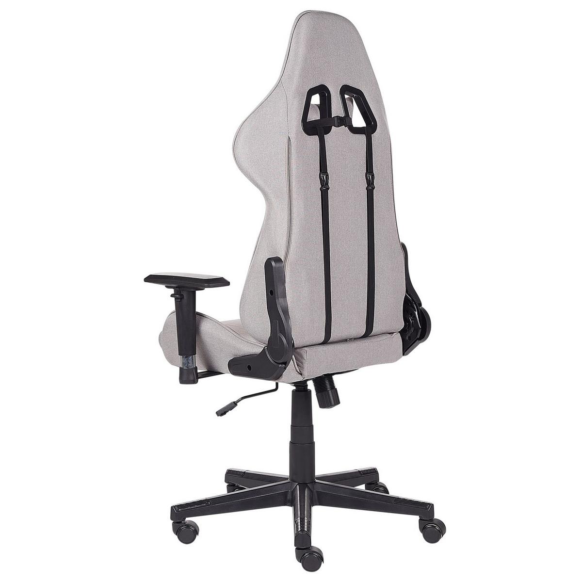 GAMINGSTUHL Polyester Grau Warrior - Grau, Textil/Metall (62/122/62cm) - Beliani