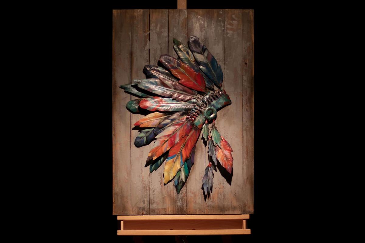 METALLBILD Bunt 60/90 cm - Multicolor/Braun, Metall (3.27/90cm) - KUNSTLOFT