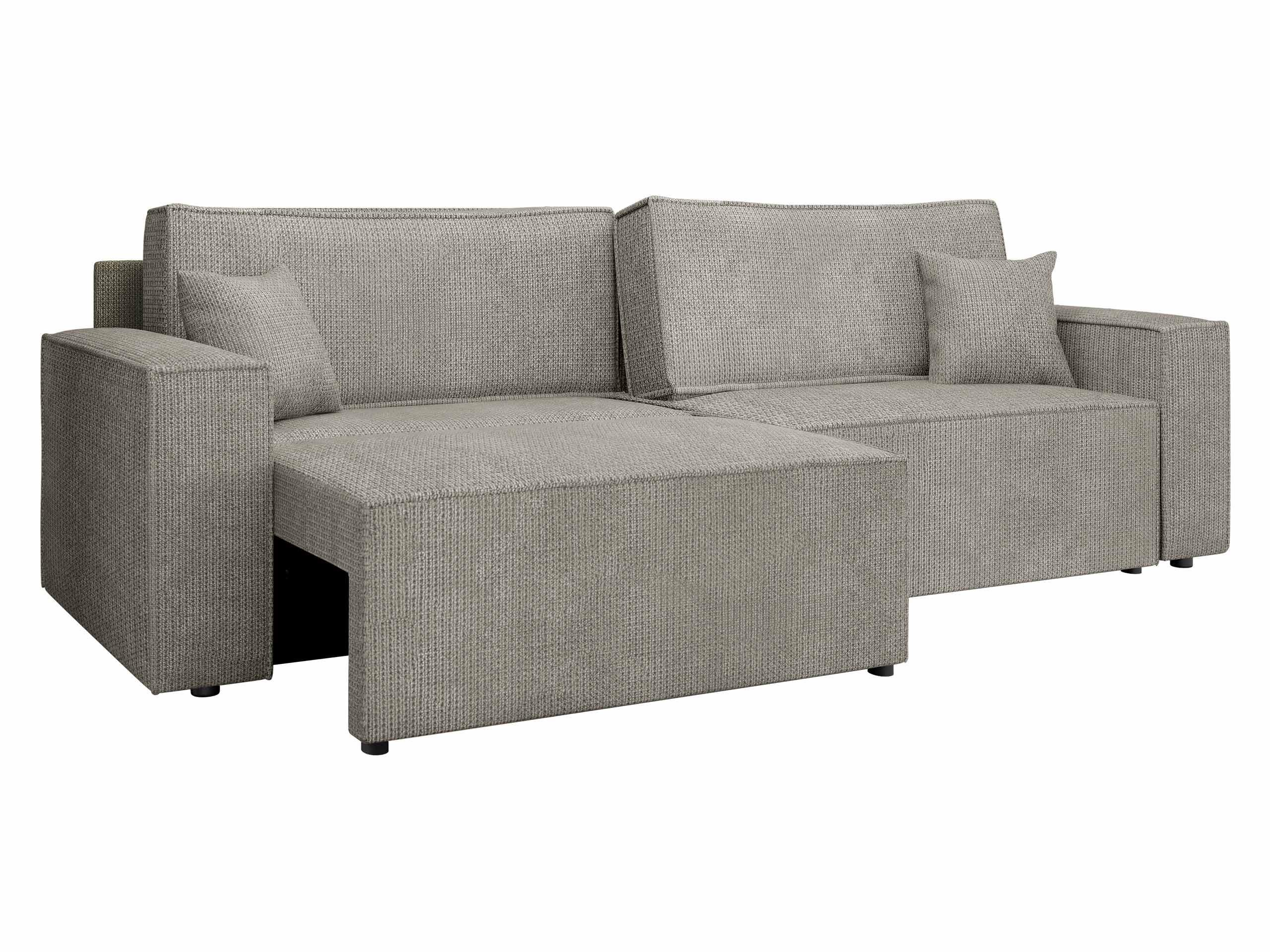 SCHLAFSOFA Karl mit L-Funktion - Hellgrau/Schwarz, Holz/Kunststoff (245/82/139cm) - MIRJAN24