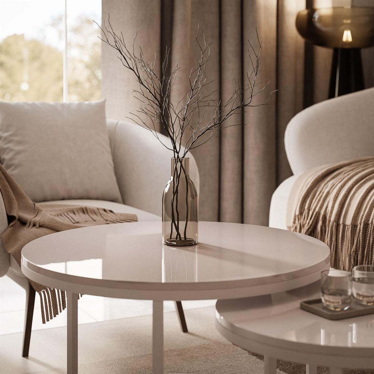 COUCHTISCH CIRI 2-in-1 KASCHMIR - Beige, Holzwerkstoff (70/70/48cm) - Lookway