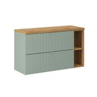 WASCHTISCHUNTERSCHRANK 100.4cm Jade Grün und Holz - Grün, Holzwerkstoff (100.4/59/40cm) - Petits-meubles