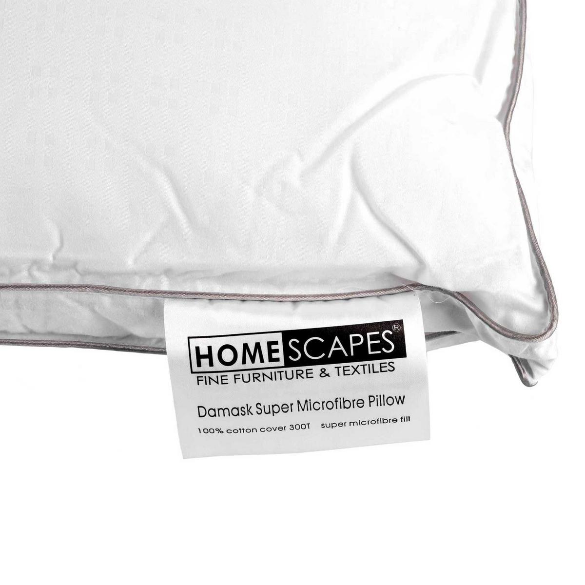 KOPFKISSEN Damast 48/74 cm, Super-Mikrofaser - Weiß, Textil (48/74cm) - Homescapes