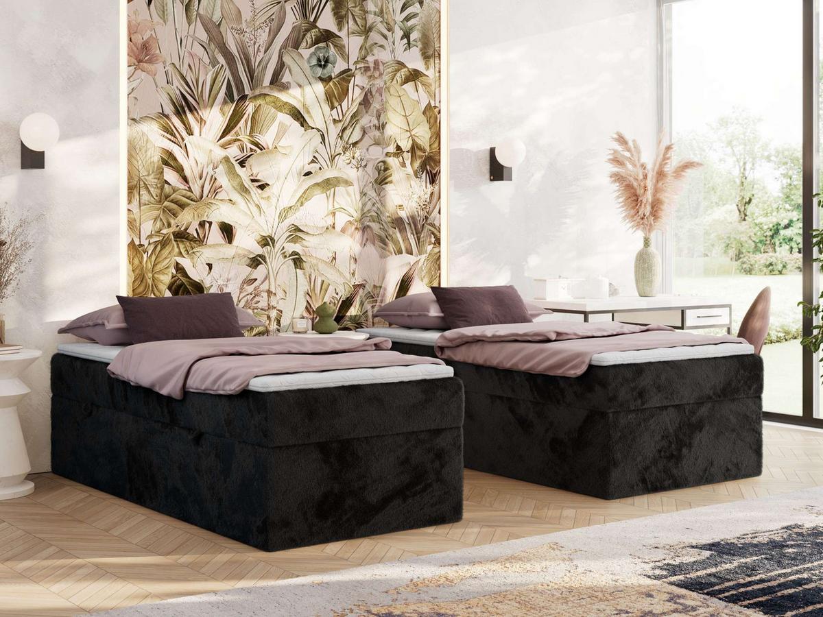 BOXBETT ZERO 90/200 - Schwarz Plüsch - H4 - Topper T25 - Schwarz, Textil (90/200cm) - MKS