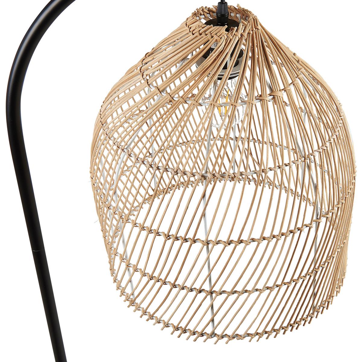 STEHLAMPE Bernica 36/36/165 cm - Naturfarben, Naturmaterialien (36/36/165cm) - Beliani