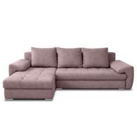 ECKSOFA L Form Manisa Rosa 234/145/83 cm Links mit Schlaffunktion - Silberfarben/Rosa, Kunststoff/Textil (145/234cm) - AX Living