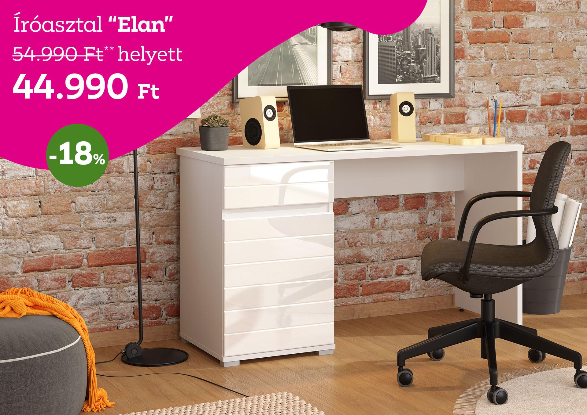Íróasztal  ELAN 54990 Forint helyett 44990 Forint, kedvezmény mértéke 18%