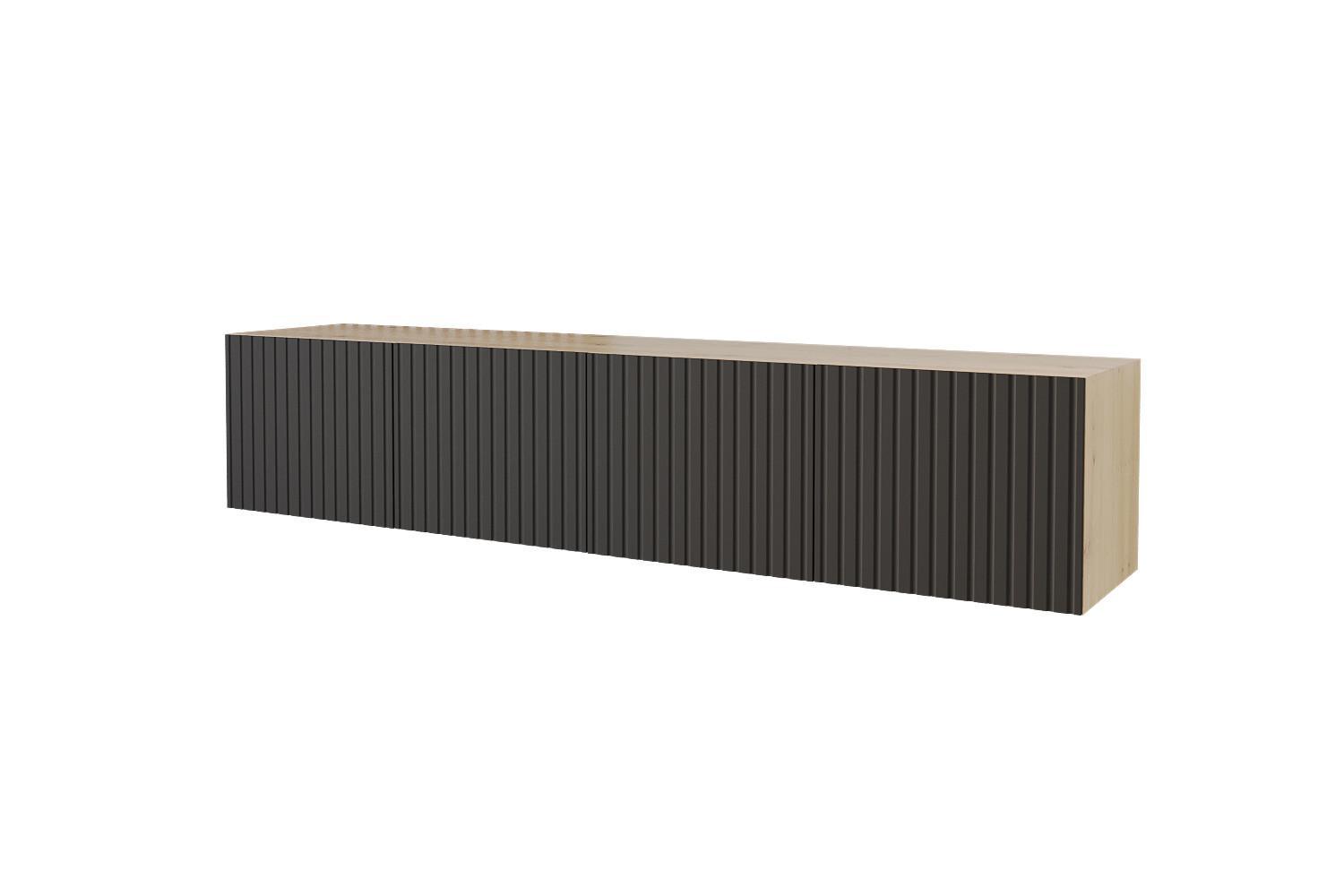 LOWBOARD KITO-W 2x100x40x40 cm - Artisan / Schwarz - Schwarz/Eiche Artisan, Holzwerkstoff (200/40/40cm) - ALTDECOR