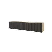 LOWBOARD KITO-W 2x100x40x40 cm - Artisan / Schwarz - Schwarz/Eiche Artisan, Holzwerkstoff (200/40/40cm) - ALTDECOR