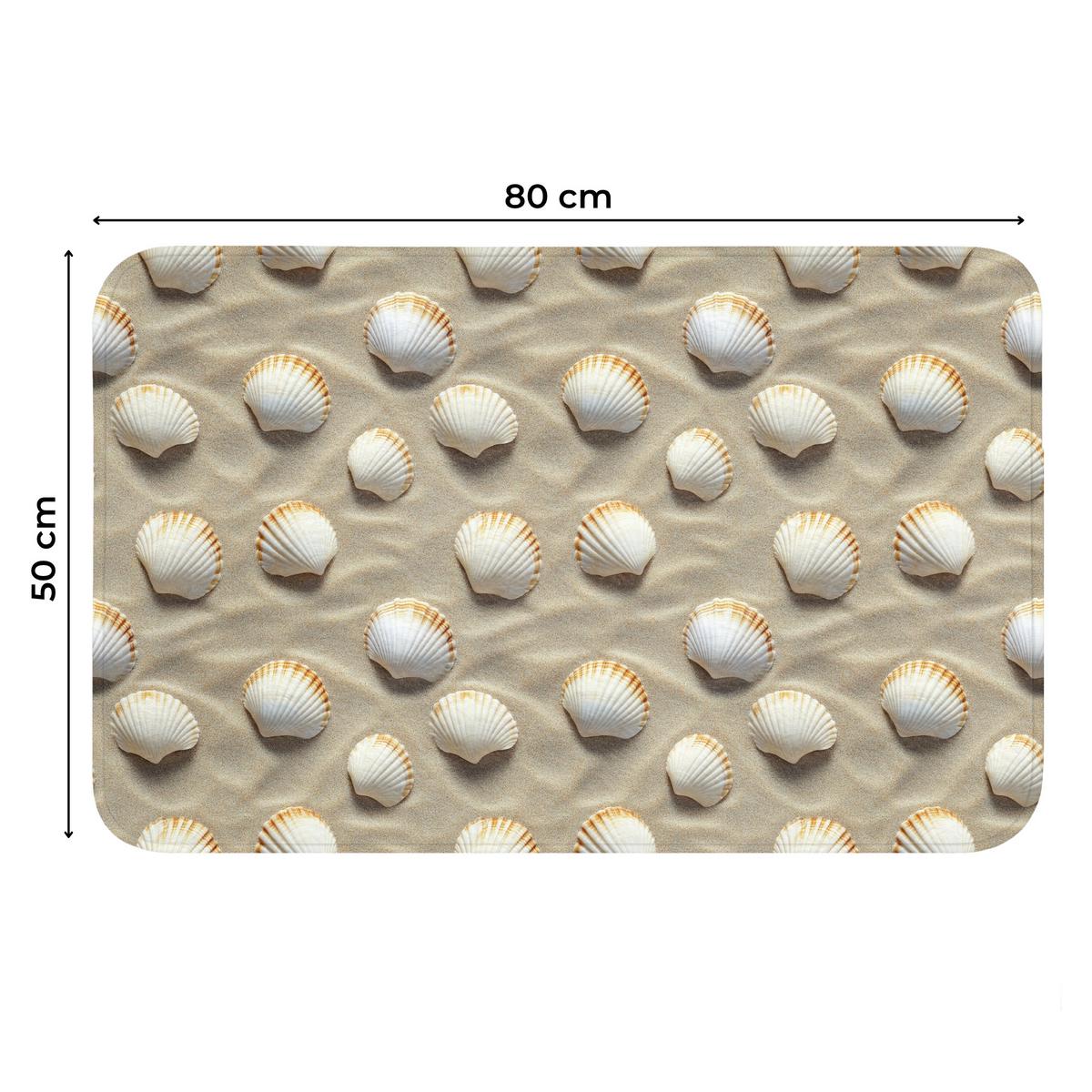 WC-VORLEGER Muscheln - Sand - Maritim Toilettenteppich 80x50 cm - Sandfarben, Textil (80/1cm) - OnlyWow