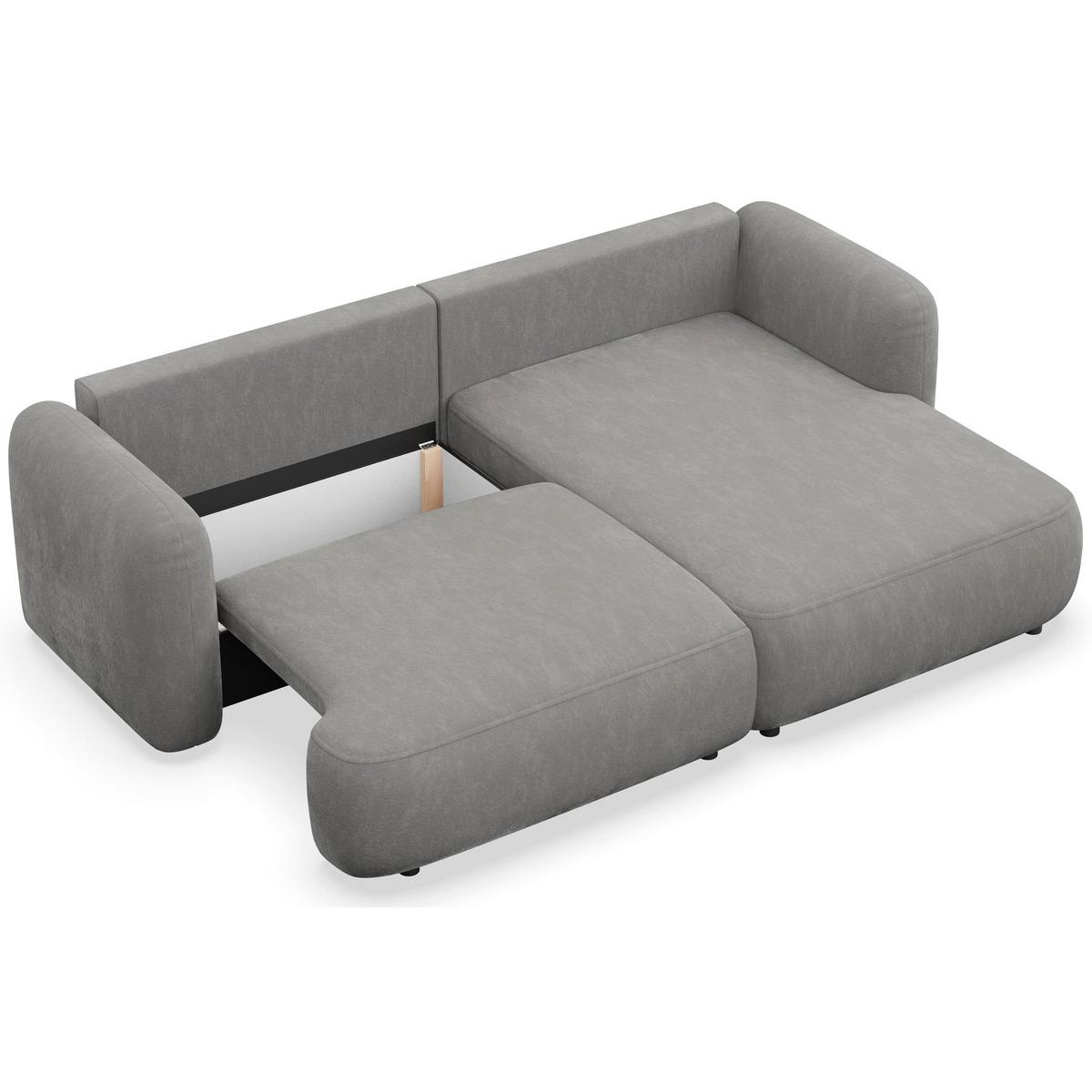 ECKSOFA Tvoya graues Chenille - Schwarz/Grau, Kunststoff/Textil (175/267cm) - Selsey