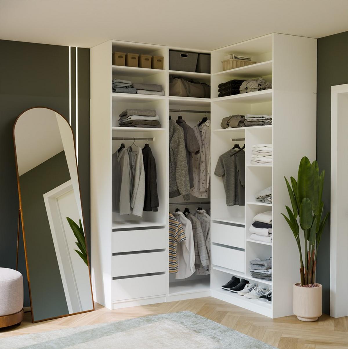 GARDEROBENSCHRANK Weiß 260/250/50 - Weiß, Holzwerkstoff (260/250/50cm) - RAUMHIRSCH FURNITURE