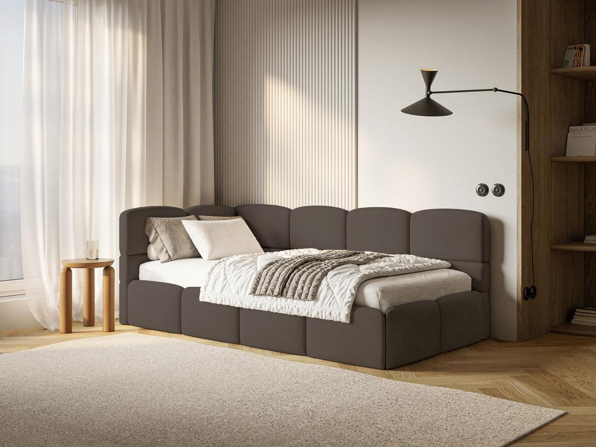 JUGENDBETT Cloudy Braun 120 x 200 cm - Schwarz/Braun, Kunststoff/Textil (120/200cm) - Selsey