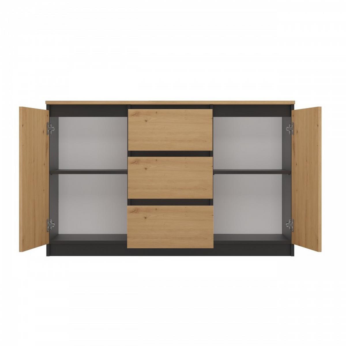 KOMMODE Anthrazit, Artisan 120/75/40 - Anthrazit, Holzwerkstoff (120/75/40cm) - RAUMHIRSCH FURNITURE