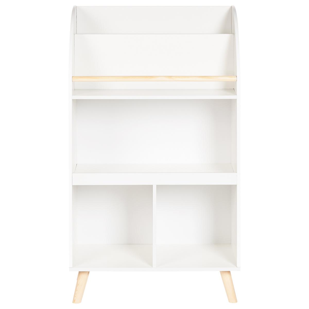 BÜCHERREGAL mit 3 Ebenen 102 cm Weiß Liloet - Weiß, Holzwerkstoff (60/102/30cm) - Beliani
